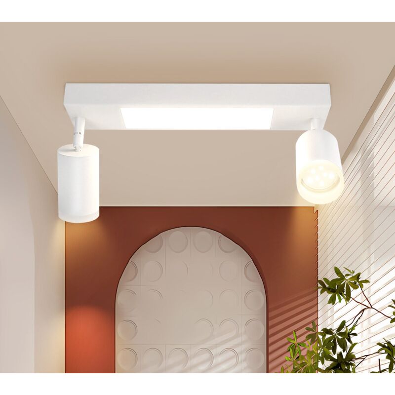 foto del prodotto gbly plafoniera led 2 luci spot gu10 plafoniera bianca 3000k bianco caldo 20w lampada da camera pivotante 350 spot da plafoniera per cucina sala
