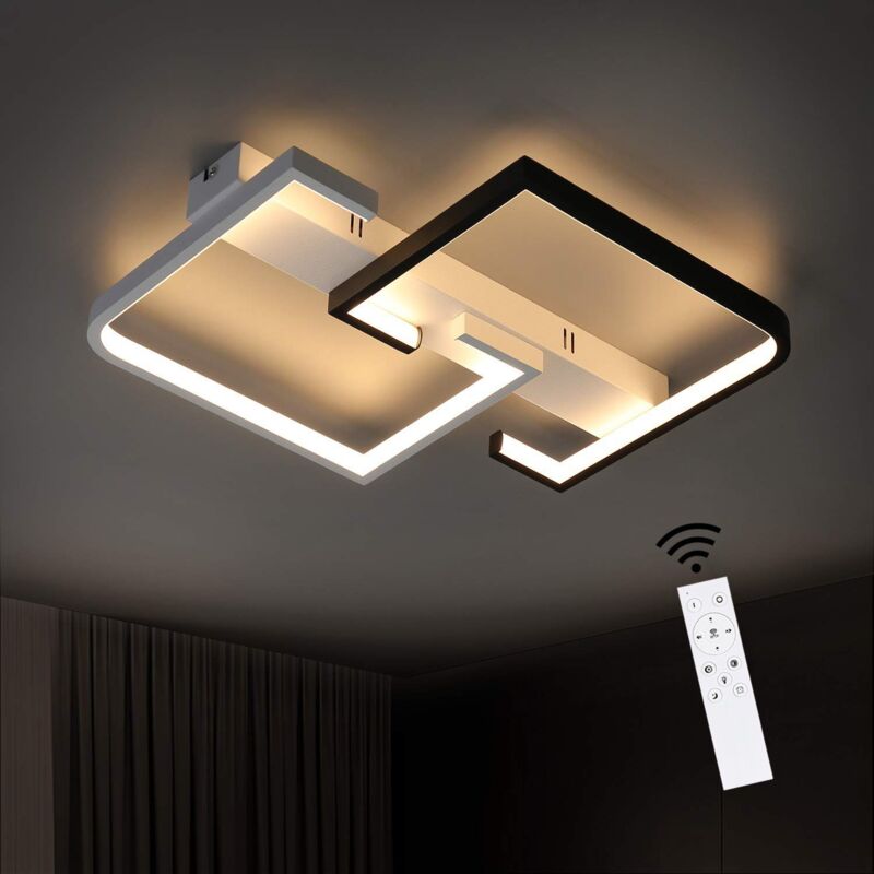foto del prodotto gbly plafoniera led 35w lampada da soggiorno nera dimmerabile con telecomando lampada da camera da letto design moderno lampada da tavolo da pranzo
