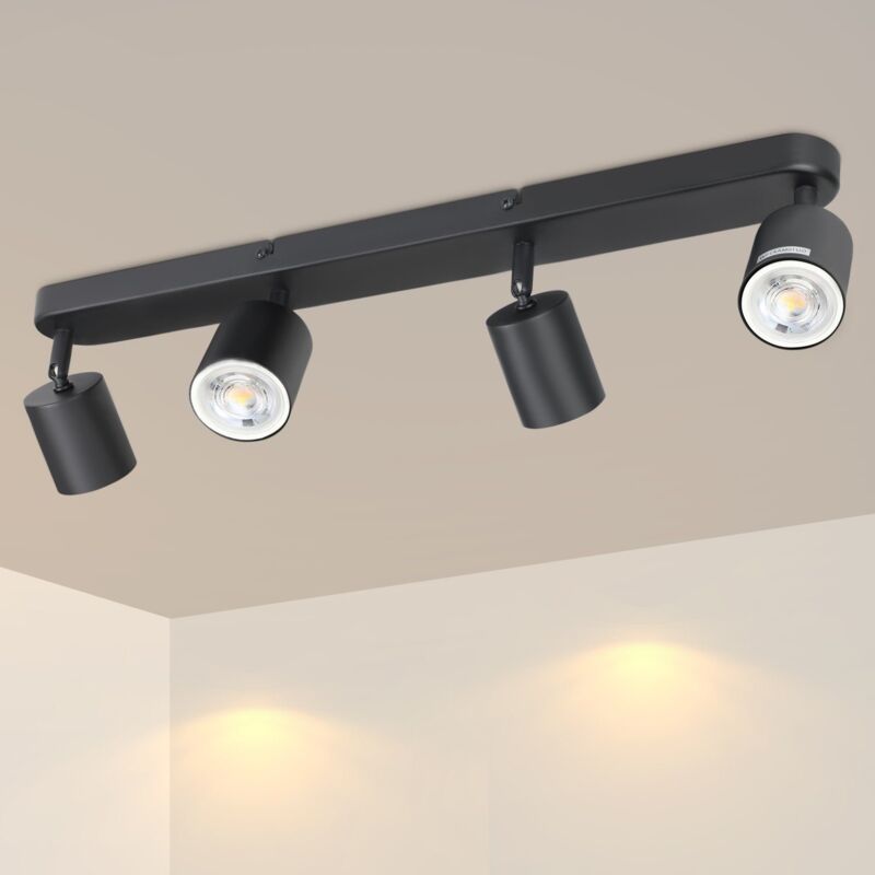 foto del prodotto gbly plafoniera led 4 faretti da soffitto nero plafoniera salotto spot orientabile a 350 faretti da soffitto gu10 illuminazione per corridoio