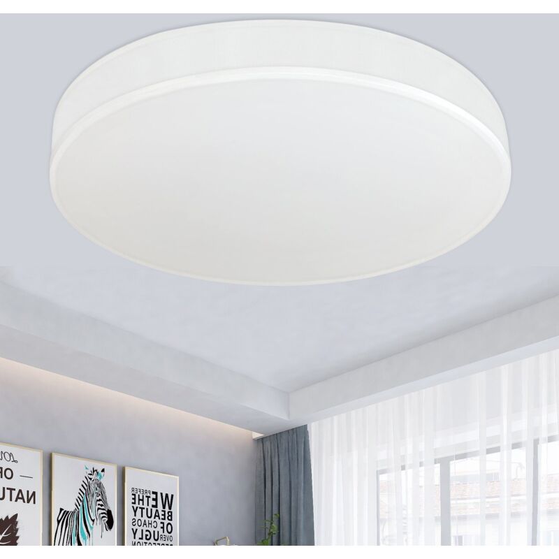 foto del prodotto gbly plafoniera led bianca, illuminazione a soffitto dal design moderno, rustico e sobrio, illuminazione per ufficio, rotonda 30cm, 3000k 12w