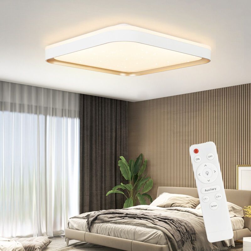 foto del prodotto gbly plafoniera led dimmerabile moderna bianca con telecomando, 32w lampada da soffitto moderna lampada da camera da letto 30cm lampada da