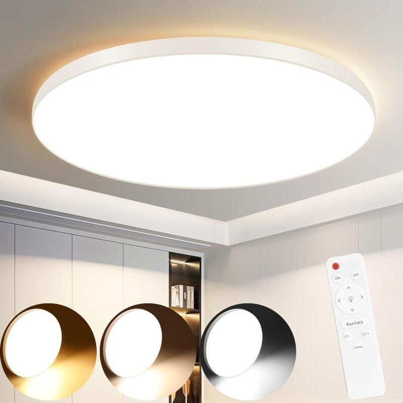 foto del prodotto gbly plafoniera led dimmerabile,ultrapiatta 28mm, piastra led integrata 30w, moderna lampada da soffitto a led con telecomando,ip44