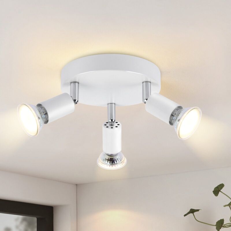 foto del prodotto gbly plafoniera led gu10 faretto da soffitto a 3 punti rotonda moderna faretti da soffitto a 350 per cucine corridoio camera da letto soggiorno