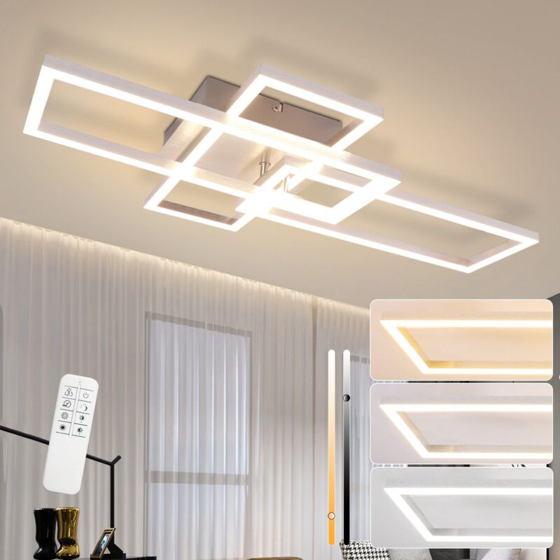 foto del prodotto gbly plafoniera led per salone 72 cm a intensit variabile con telecomando 48 w argento illuminazione da soffitto per camera da letto