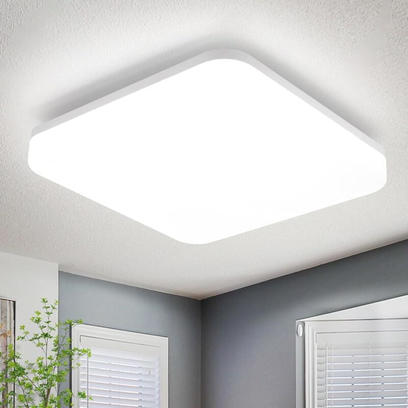 foto del prodotto gbly plafoniera led piatta lampada da bagno angolare 22cm ip54 18w lampada da soffitto bianca per corridoio 5000k per bagno cucina corridoio