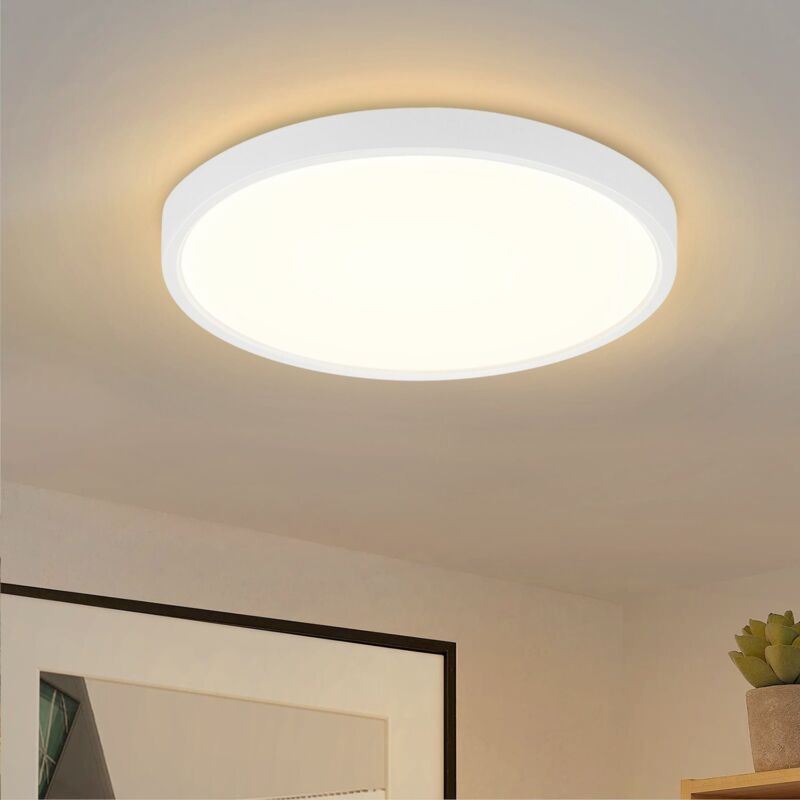 foto del prodotto gbly plafoniera led rotonda piatta plafoniera moderna bianca 3000k lampada da bagno bianco caldo 22cm ip44 impermeabile per corridoio balcone