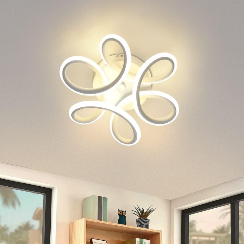 foto del prodotto gbly plafoniera led soffitto, lampada lampadario, lampada da soffitto moderna, lampada da soffitto moderna di design curvo 17w, bianco caldo 3000k,