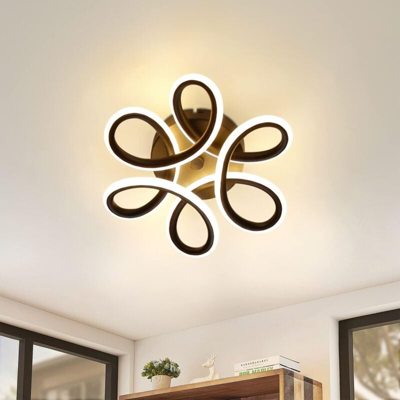 foto del prodotto gbly plafoniera led soffitto, lampada lampadario, lampada da soffitto moderna, lampada da soffitto moderna di design curvo 17w, bianco caldo 3000k,