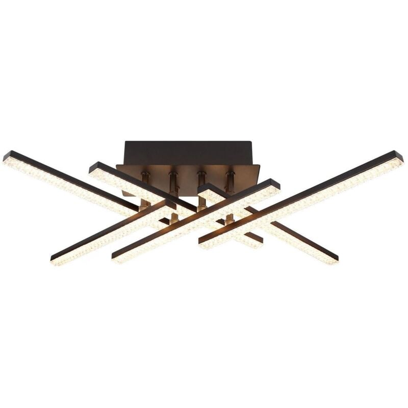 foto del prodotto gbly plafoniera led soggiorno 52cm nero dimmerabile moderno 36w illuminazione da soffitto in cristallo di design in metallo per cucina camera da