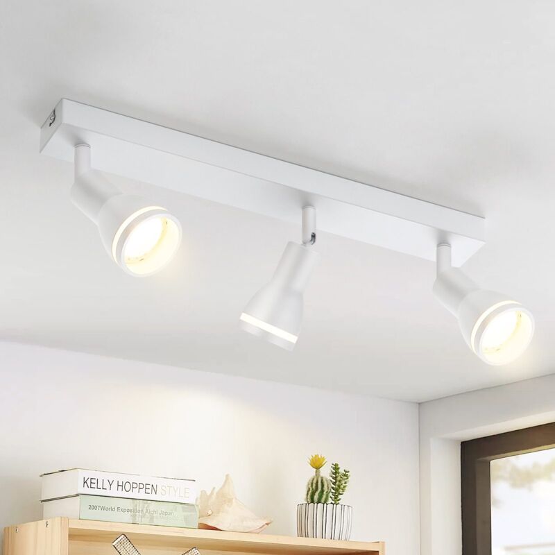foto del prodotto gbly plafoniera led spot da soffitto corridoio bianco 3 faretti da soffitto gu10 in metallo corridoio orientabili da interno per cucina ufficio