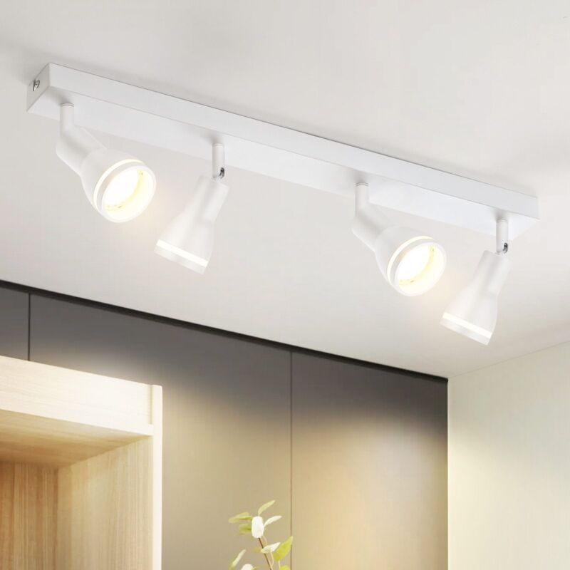foto del prodotto gbly plafoniera led spot da soffitto corridoio bianco 4 faretti da soffitto gu10 in metallo corridoio orientabili da interno per cucina ufficio