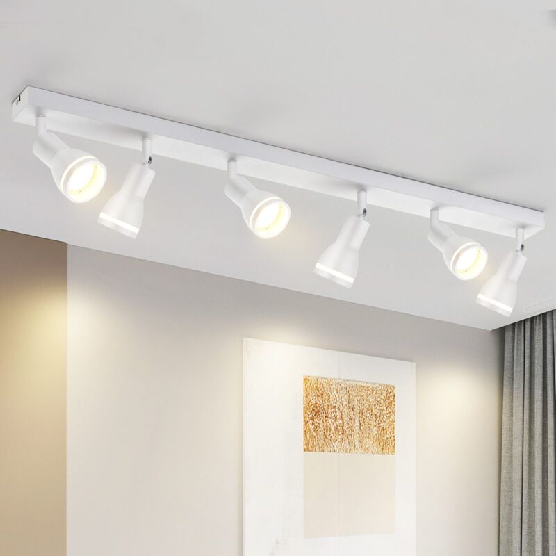 foto del prodotto gbly plafoniera led spot da soffitto corridoio bianco 6 faretti da soffitto gu10 in metallo corridoio orientabili da interno per cucina ufficio