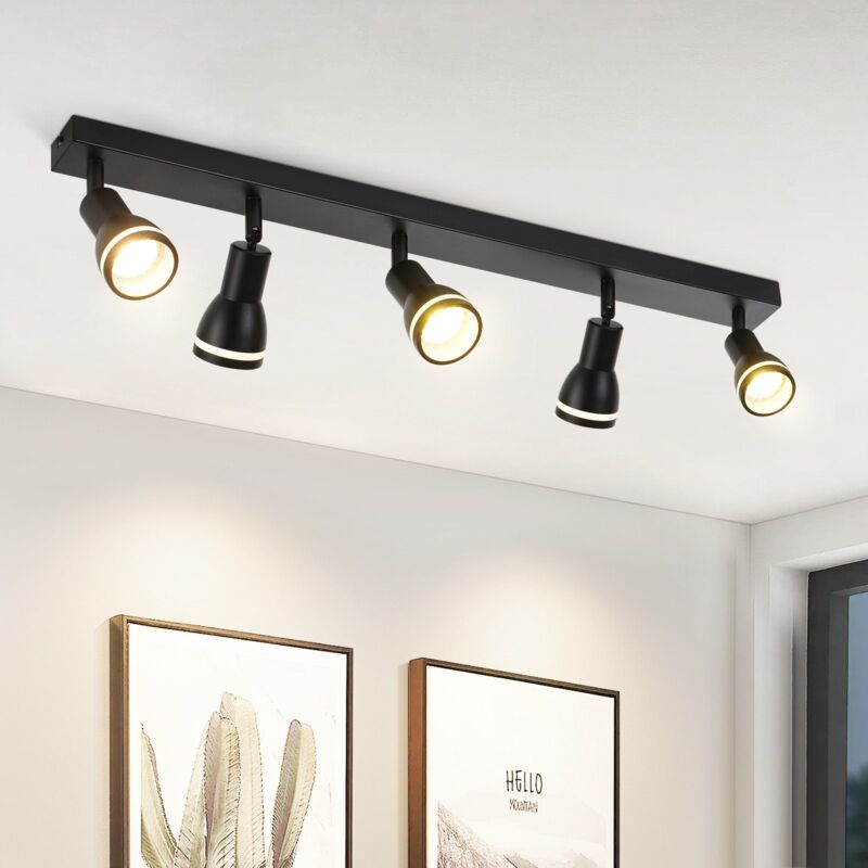 foto del prodotto gbly plafoniera led spot da soffitto corridoio nero 5 faretti da soffitto gu10 in metallo corridoio orientabili da interno per cucina ufficio