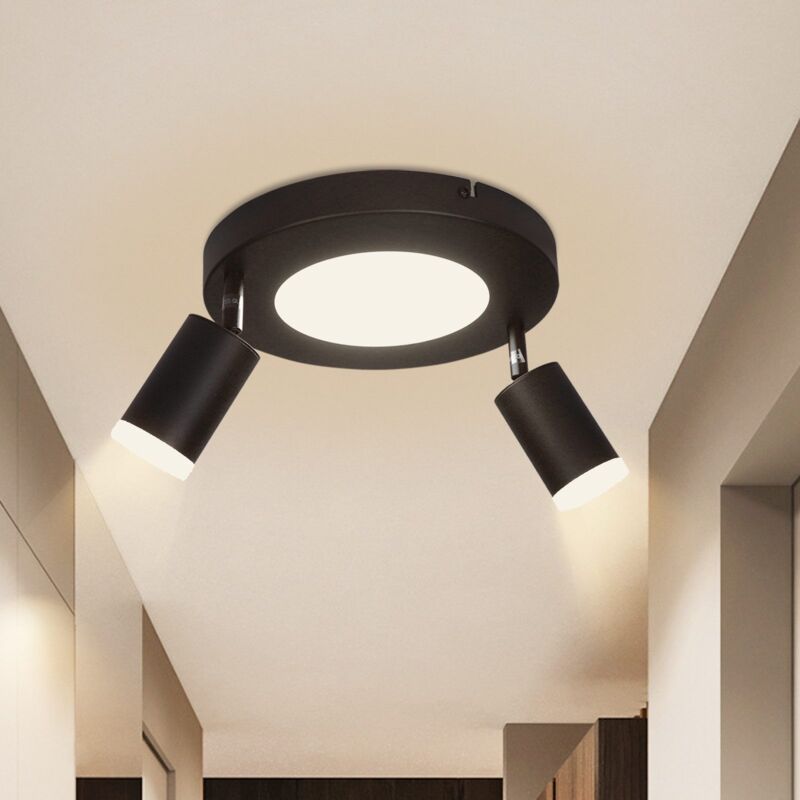 foto del prodotto gbly plafonnier led 2 spots de plafond spot de plafond gu10 plafonnier noir plafonnier chambre lampe 3000k lampe de cuisine 20w orientable pour