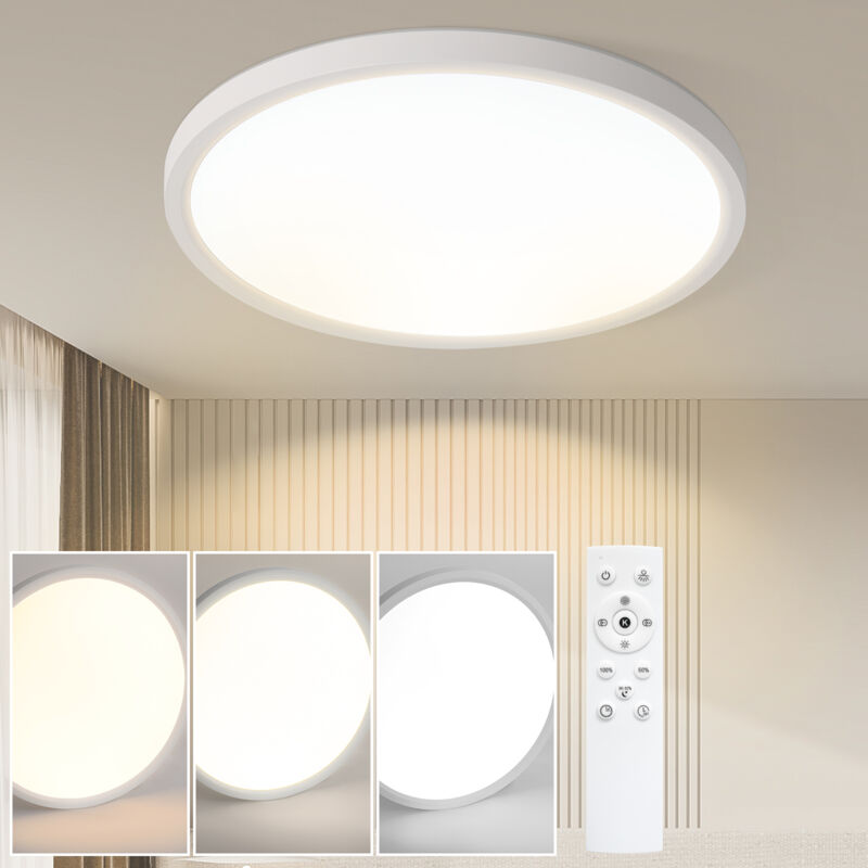 foto del prodotto gbly plafonnier led piatto diametro 30 cm lampada da bagno lampada da cucina regolabile lampada da camera da letto rotonda plafoniera bianca 24 w