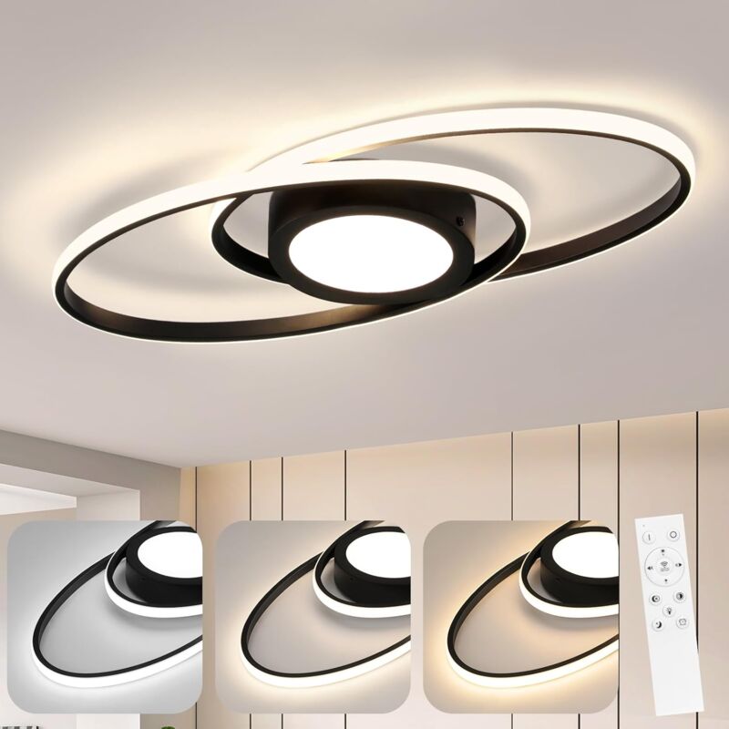 foto del prodotto gbly plafonnier led plat salon 48w dimmable luminaire de plafond chambre avec t l commande 3000k 6500k design moderne pour chambre d enfant