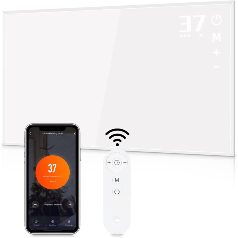 foto del prodotto gbly riscaldamento a infrarossi a parete riscaldatore a infrarossi da 450 watt app riscaldatore elettrico a risparmio energetico a parete con timer
