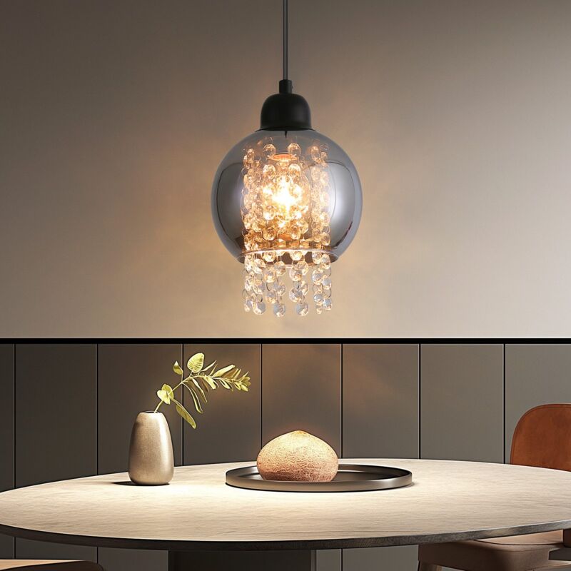 foto del prodotto gbly sospensione lampada a sospensione per salone, vetro di lampada da pranzo, nero, camera da letto, sospensione moderna e27, lampada pendente