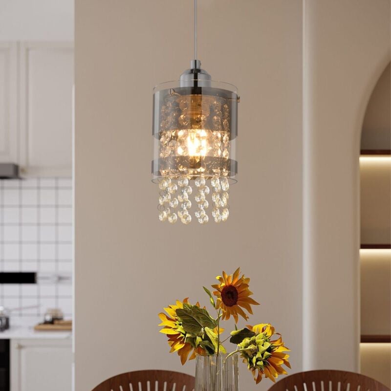 foto del prodotto gbly sospensione moderna lampada a sospensione 1 lampadina e27 in vetro 150 cm altezza massima regolabile in cristallo design per salotto camera