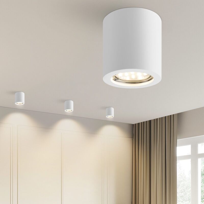 foto del prodotto gbly spots da soffitto bianco spot di costruzione rotondo gu10 spot da soffitto lampada da soffitto 230v in gesso lampada di costruzione piccola