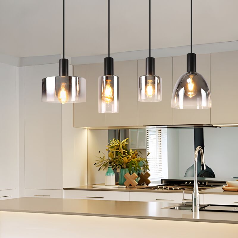 foto del prodotto gbly suspension lampada, lampada a sospensione, 4 luci per tavolo da pranzo, lampada a sospensione e27 vintage, lampada da pranzo,altezza