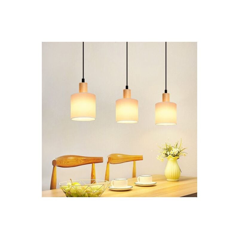 foto del prodotto gbly suspension table manger lampe suspendre en bois lampe de salle manger vintage e14 lampe suspendre blanche lampe manger rustique