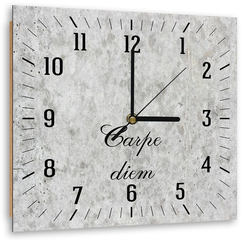 foto del prodotto gbshop - orologio da parete, carpe diem su una pietra leggera - 40x40