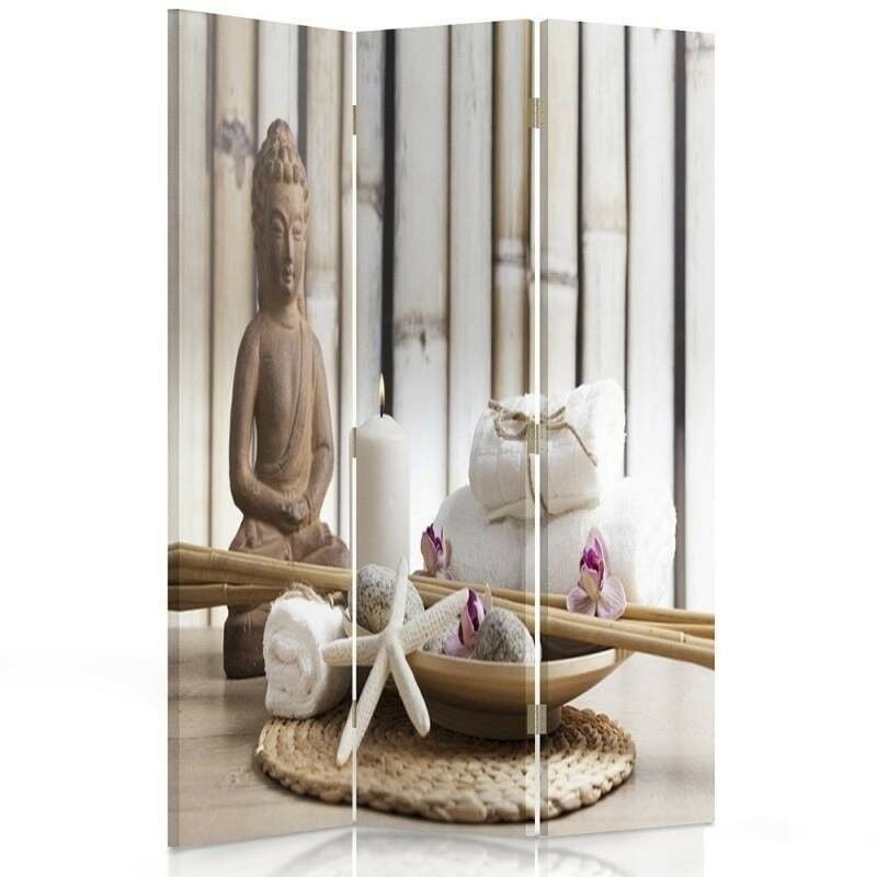 foto del prodotto gbshop paravento bilaterale 360, la serenit di buddha 110x170