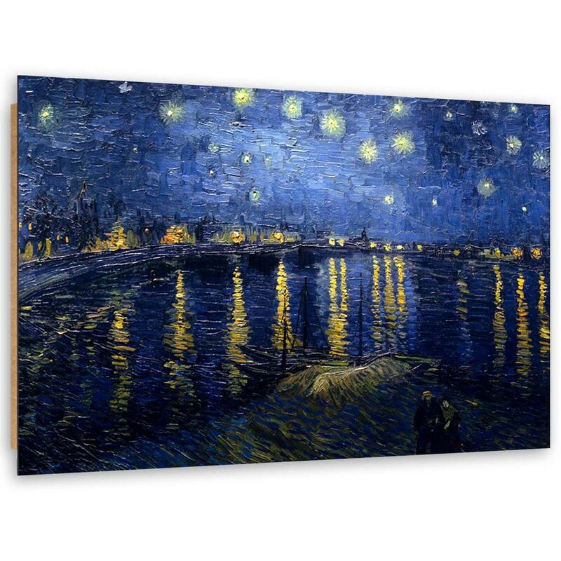 foto del prodotto gbshop quadro deco panel, notte stellata sul rodano riproduzione di v. van gogh 120x80