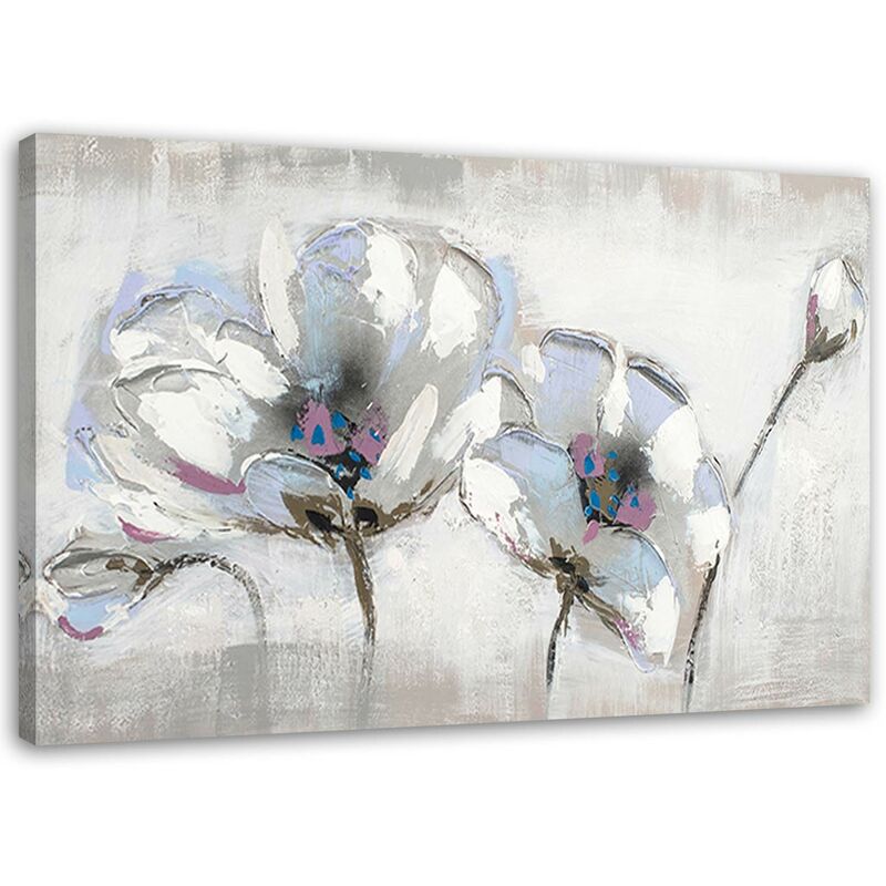 foto del prodotto gbshop quadro su tela, fiori bianchi come dipinti 100x70