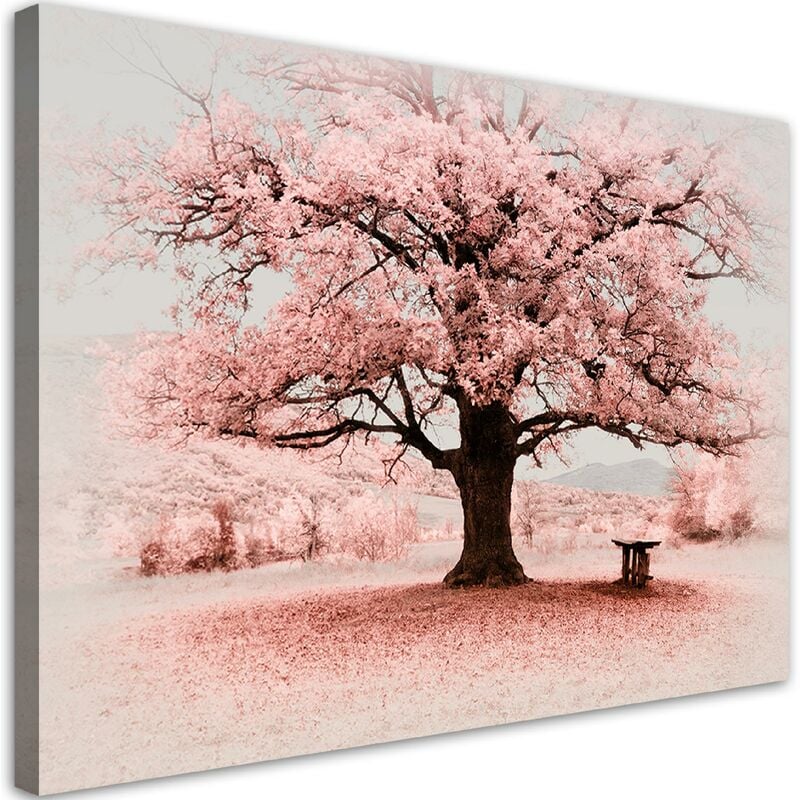 foto del prodotto gbshop quadro su tela, natura di astrazione dell albero rosa 60x40