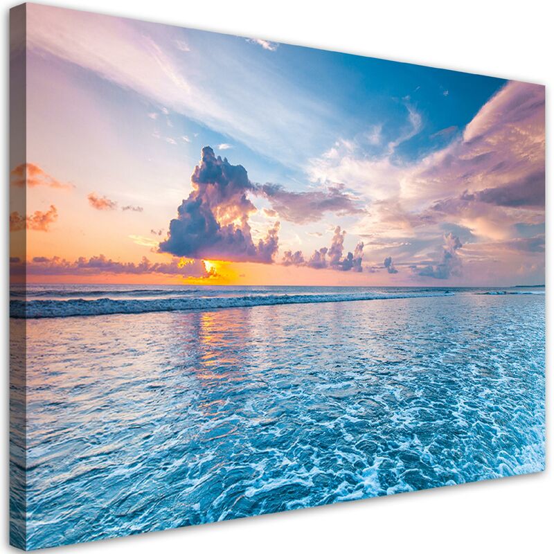 foto del prodotto gbshop quadro su tela, tramonto dal mare 90x60