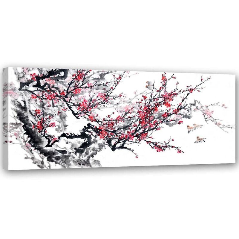 foto del prodotto gbshop stampa su tela, fiori di ciliegio giapponesi 120x40