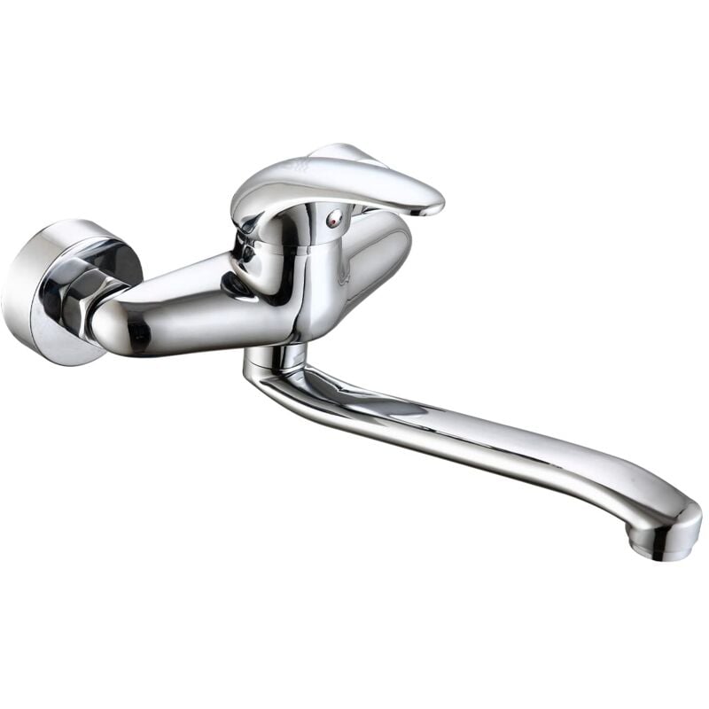 foto del prodotto gc 0016 rubinetto da parete basso, argento dp griferia