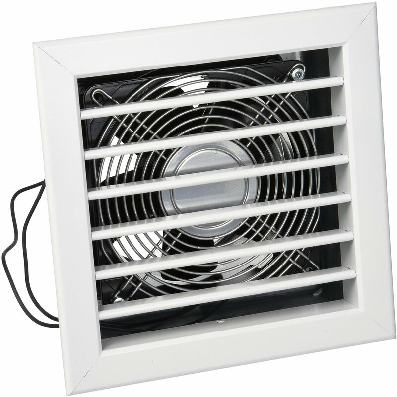 foto del prodotto gcmib1818120 griglia per camini con elettroventola, alluminio verniciato 180x180 mm, bianco la ventilazione