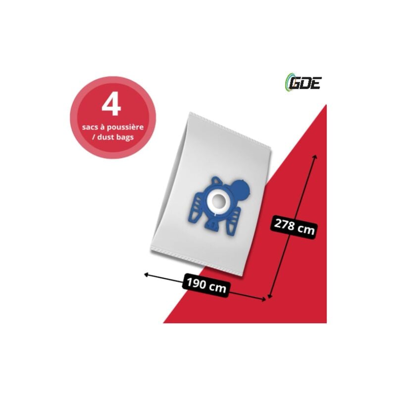 foto del prodotto gde pacchetto di 4 borse 2 filtri gn per aspirapolvere compatibile miele serie s2 a s7 9917730