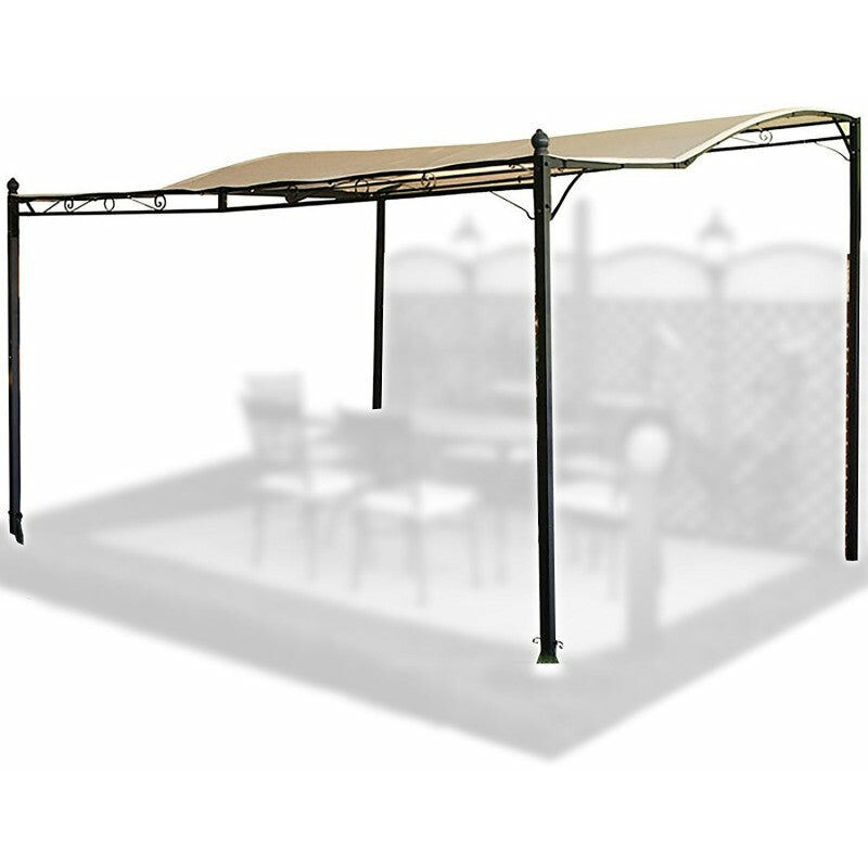 foto del prodotto gdlc gazebo veranda addossata da parete in acciaio patio nero 300x250 cm