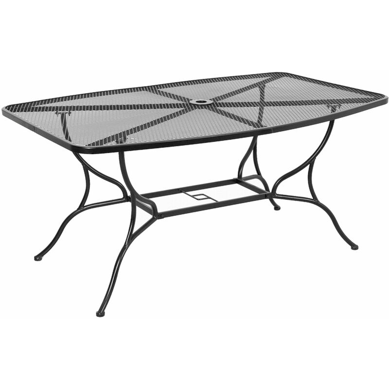 foto del prodotto gdlc tavolo in acciaio da esterno 151x97xh72 cm piano grigliato mango nero
