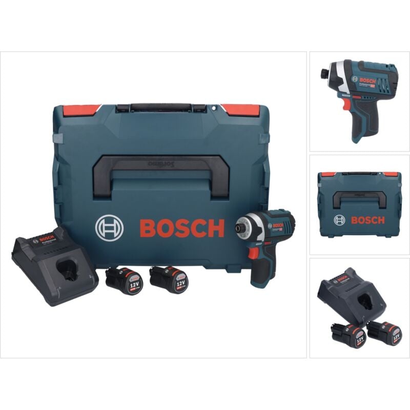 foto del prodotto gdr 12v 105 professional avvitatore ad impulsi a batteria in valigetta l boxx 2x batterie gba 12 v 3,0 ah 1x caricabatterie gal 1230 bosch