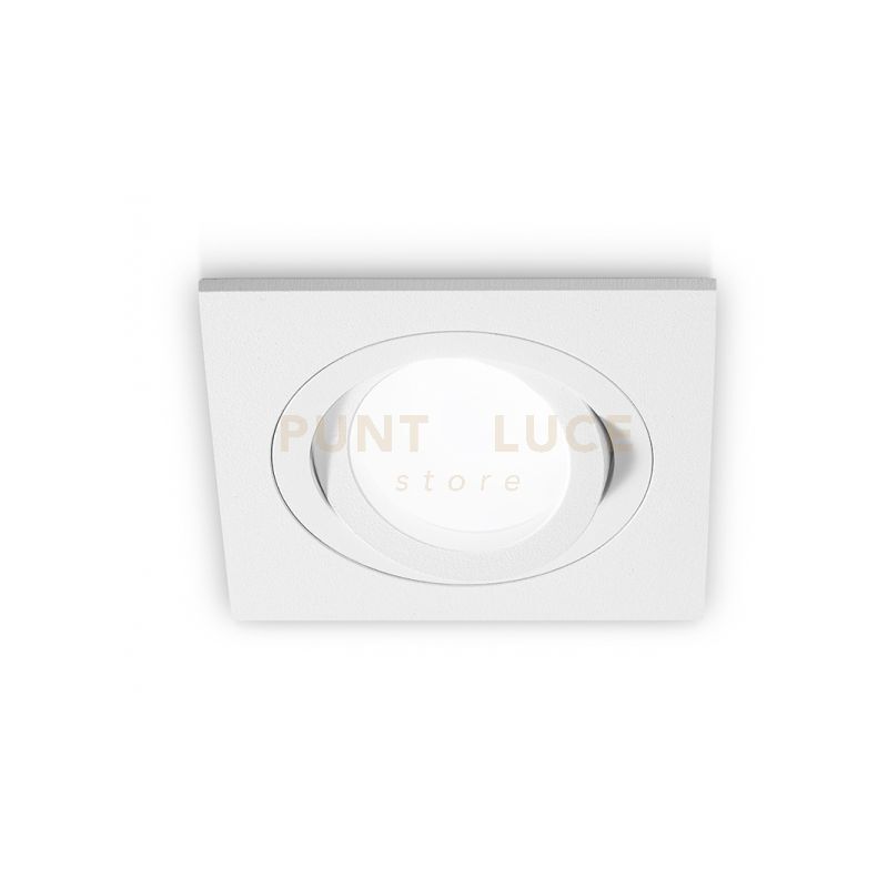 foto del prodotto gea luce gfa041 faretto quadrato in alluminio orietabile colore bianco 9,4cm attacco gu10 da incasso