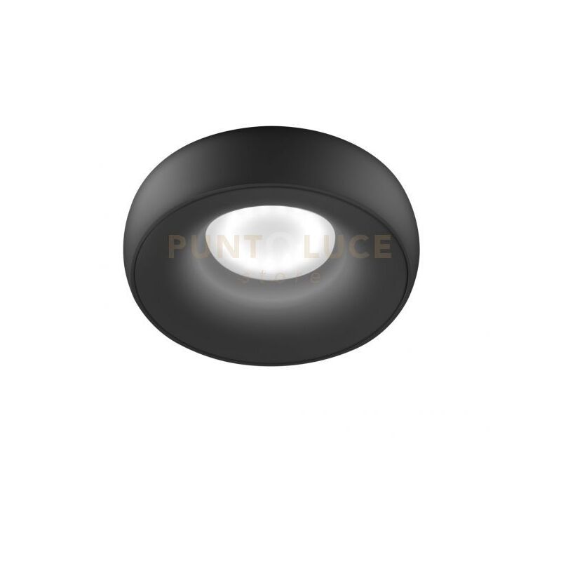 foto del prodotto gea luce gfa1171 faretto ottica arretrata ad incasso tondo 1 luce attacco gu10 d.9,8cm alluminio nero