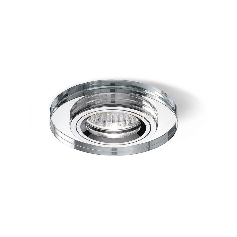 foto del prodotto gea luce gfa320 faretto tondo d.9cm in metallo e cristallo finitura cromo 1 luce attacco gu10
