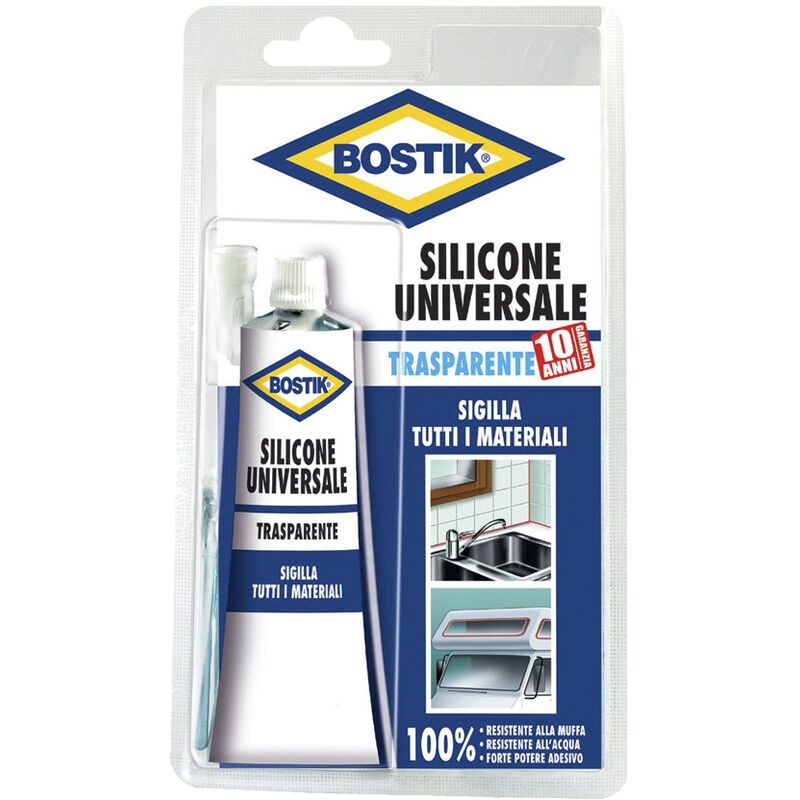 foto del prodotto geb silicone universale per giunti e fessure bostik 60 ml trasparente