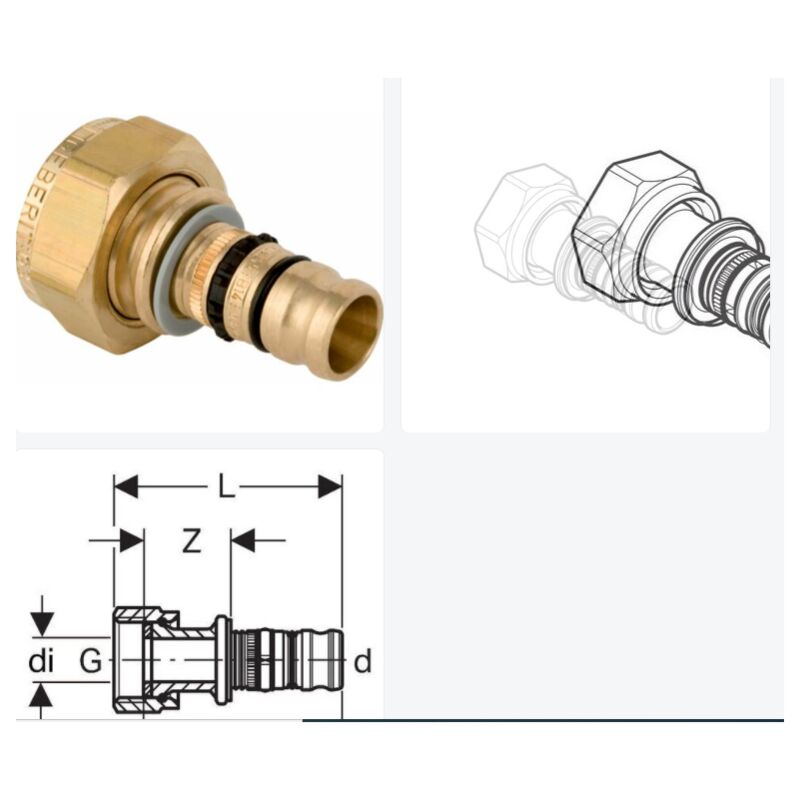 foto del prodotto geberit 602.584.00.5 collegamento mepla con dado di serraggio 20mm 1 