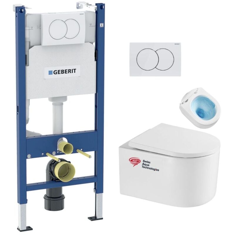 foto del prodotto geberit bati support duofix pacchetto wc tornado quiet sat delano flangeless wc sedile softclose placca bianca