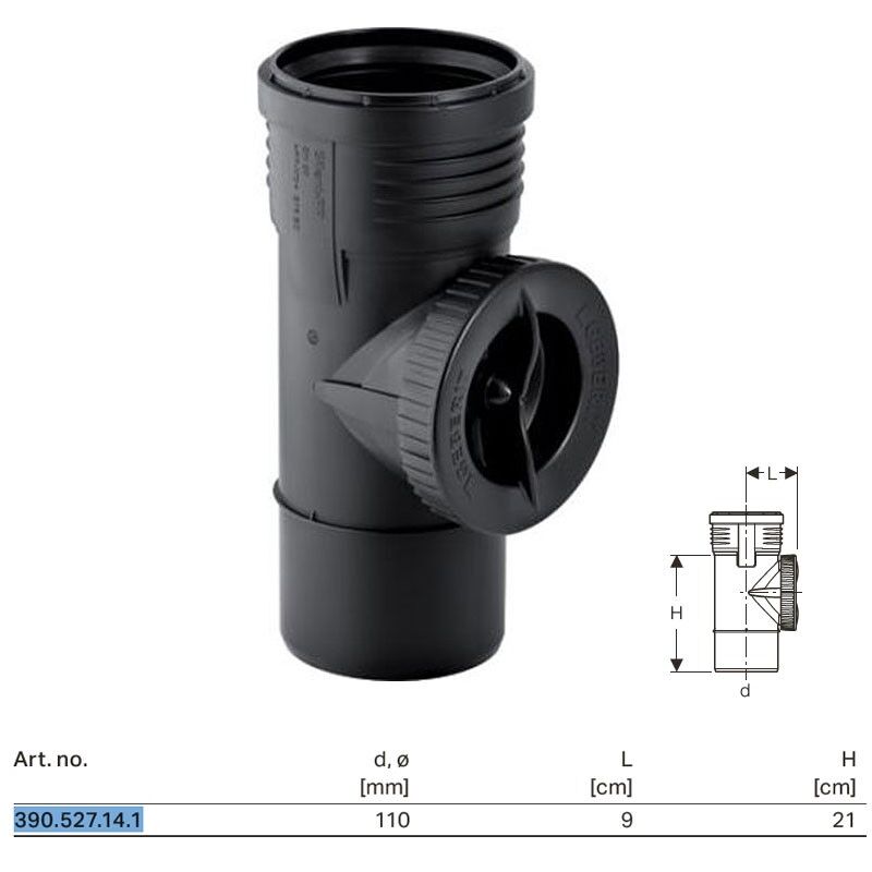 foto del prodotto geberit braga d ispezione 90 silent pp con apertura rotonda 110 mm 390.527.14.1