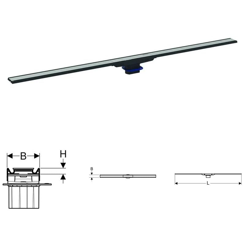 foto del prodotto geberit canaletta per doccia a pavimento finitura telaio acciaio inox e superficie elettrolucidata in acciaio inox spazzolato 154.456.ks.1