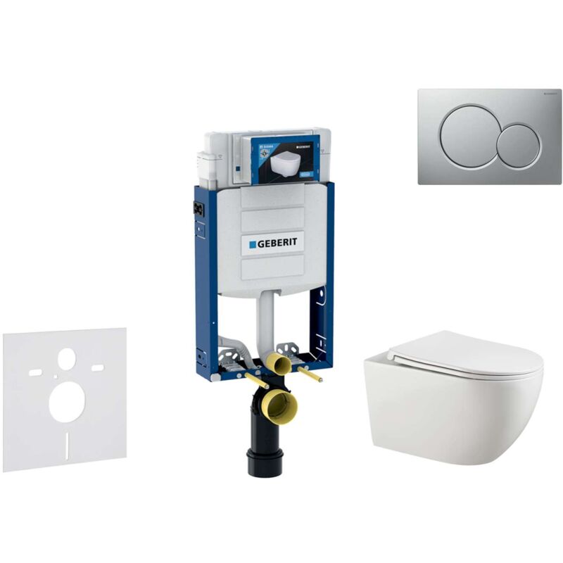 foto del prodotto geberit combifix set con modulo di installazione, vaso wc gaia e copriwater softclose, placca di comando sigma01, cromo opaco smaltato