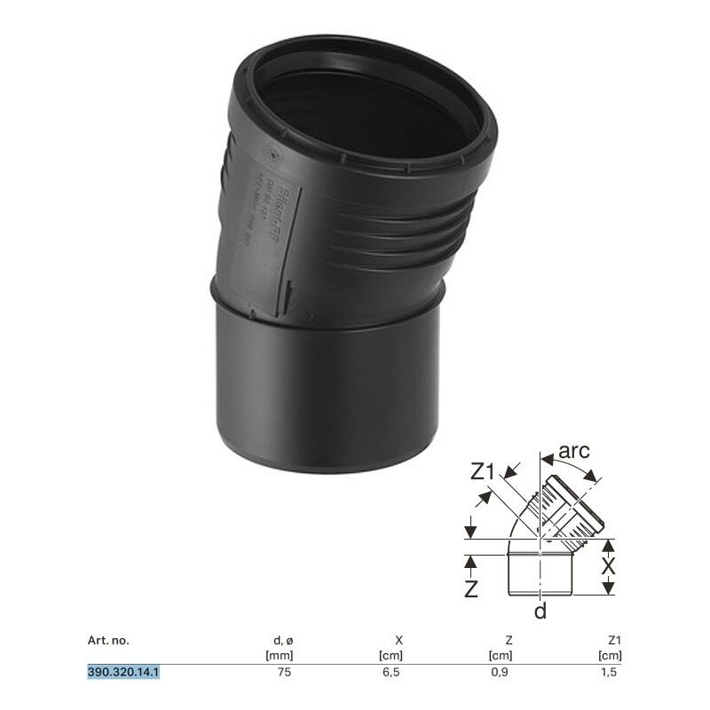foto del prodotto geberit curva innesto silent pp a 15 75 mm 390.320.14.1