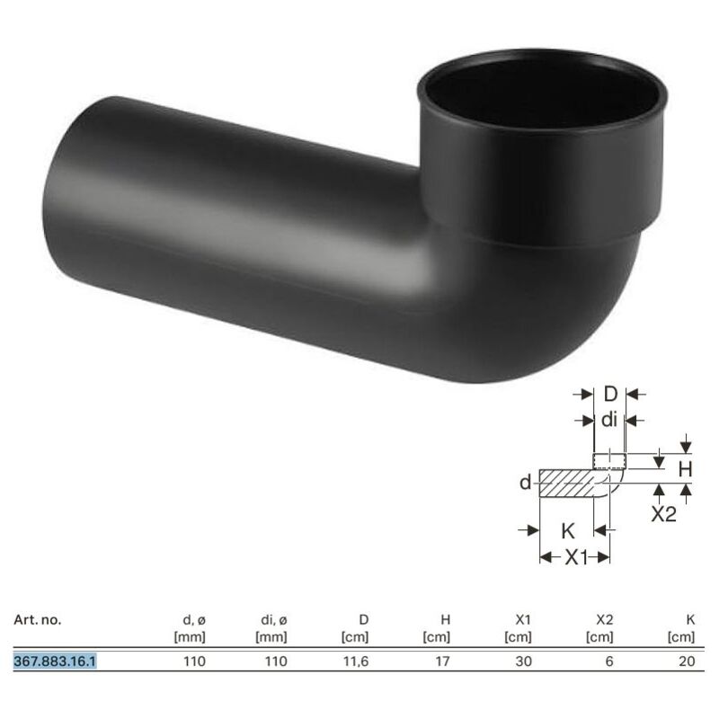 foto del prodotto geberit curva tecnica 88,5 pe per vaso a pavimento 110 mm 367.883.16.1